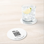 Menu QR-code voor moderne restaurants Ronde Kartonnen Onderzetter (Insitu)
