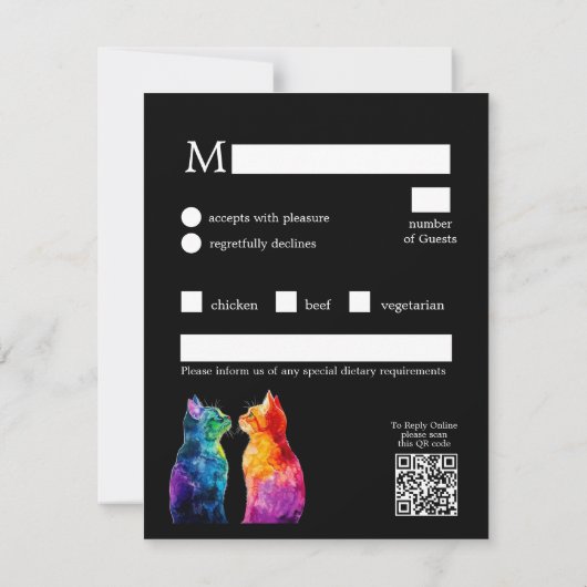 MENU + QR RSVP-kaart van "Perfect Yours: A Rain" (Achterkant)