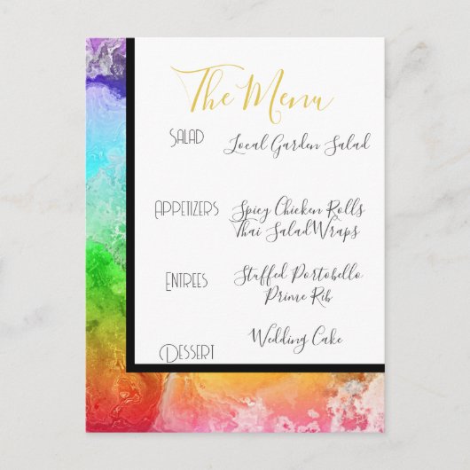 Menu Rainbow Alcohol Ink Waterverf (Voorkant)