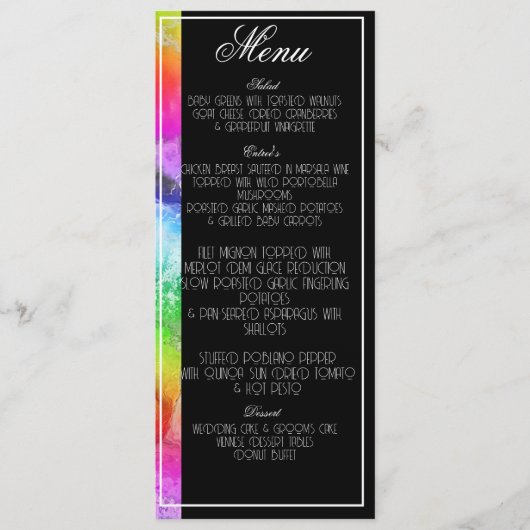 Menu Rainbow Alcohol Ink Waterverf (Voorkant)