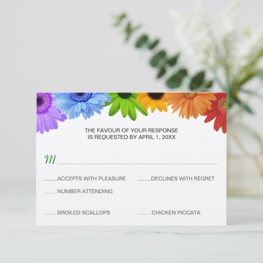 Menu Rainbow Bouquet Weddenschap (Staand voorkant)