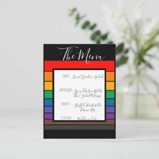 Menu Rainbow Pride Color Block Stripe (Staand voorkant)