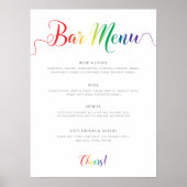 Menu Rainbow Wedding Bar Poster (Voorkant)
