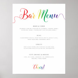 Menu Rainbow Wedding Bar Poster