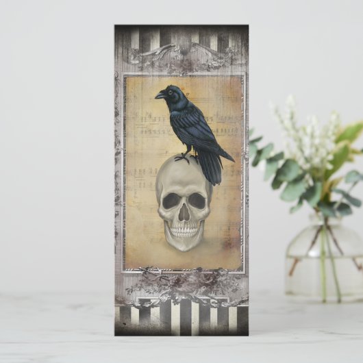 Menu Raven en Skull Halloween (Staand voorkant)