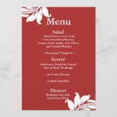 Menu Red Damask Wedding (Voorkant)