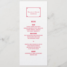 Menu Red Deco Chic Wedding