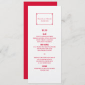 Menu Red Deco Chic Wedding (Voorkant / Achterkant)