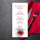 Menu Red Frosty Berries Winter Wedding