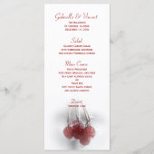 Menu Red Frosty Berries Winter Wedding (Voorkant)