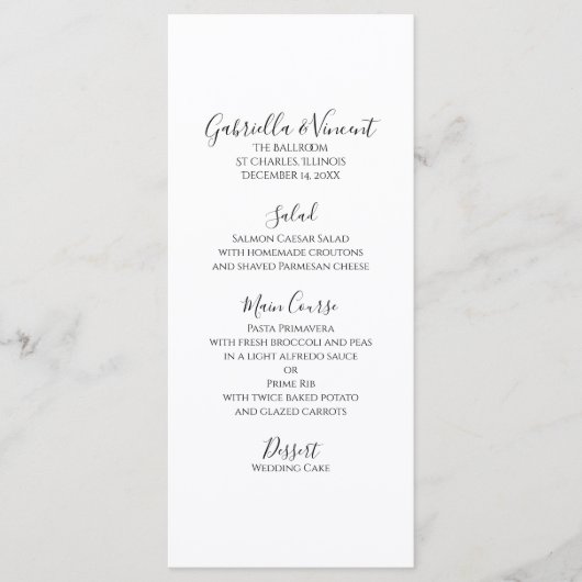 Menu Red Poinsettia en Pearls Winter Wedding (Voorkant)