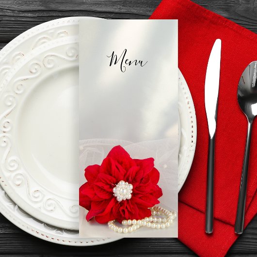 Menu Red Poinsettia en Pearls Winter Wedding