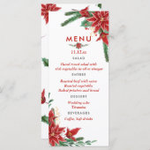Menu Red Poinsettia kerstbruiloft (Voorkant / Achterkant)