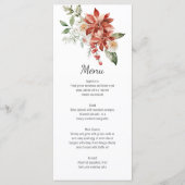Menu Red Poinsettias Pine and Evergreen Wedding (Voorkant)