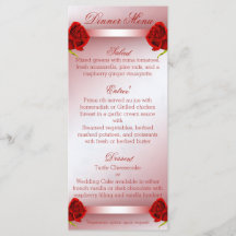 Menu Red Roses