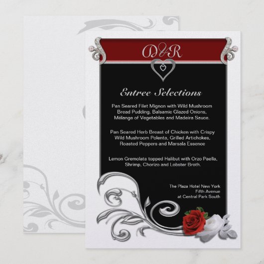 Menu Regal Black en Red (Voorkant / Achterkant)