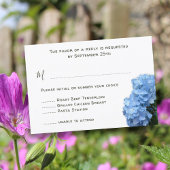 Menu Reply Kaart Enclosure Blue Floral Wedding