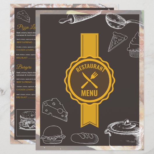 Menu Restaurant | Food Menu Flyer (Voorkant / Achterkant)