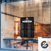 Menu Restaurant | Menu Black Logo Cafe Raamsticker (Cafe Raam)