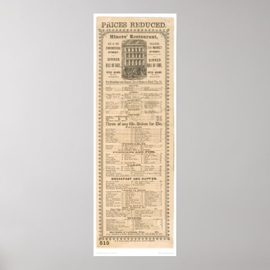 Menu restaurant van minderjarigen (1083A) Poster (Voorkant)