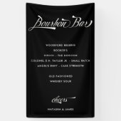 Menu Retro Black Bourbon Bar Wedding Drink Spandoek (Verticaal)