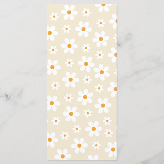 Menu Retro Daisy Vrijgezellenfeest (Achterkant)