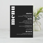 Menu Retro Moderne Minimale en Vette bruiloft (Staand voorkant)