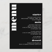 Menu Retro Moderne Minimale en Vette bruiloft