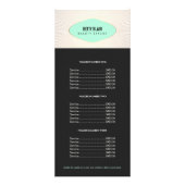 Menu Retro Turquoise en Gold Plaque Price List (Voorkant)