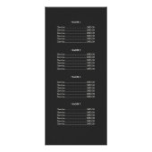 Menu Retro Turquoise en Gold Plaque Price List (Achterkant)