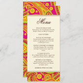 Menu Rich Gold Paisley Pattern-kaart (Voorkant / Achterkant)