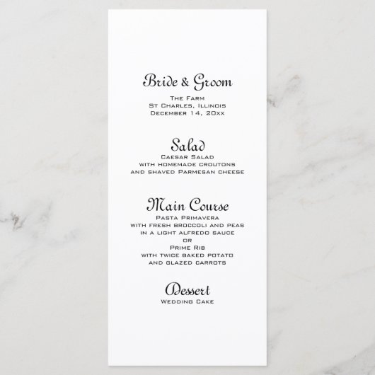 Menu Rode bogen Winter Weddenschap (Achterkant)