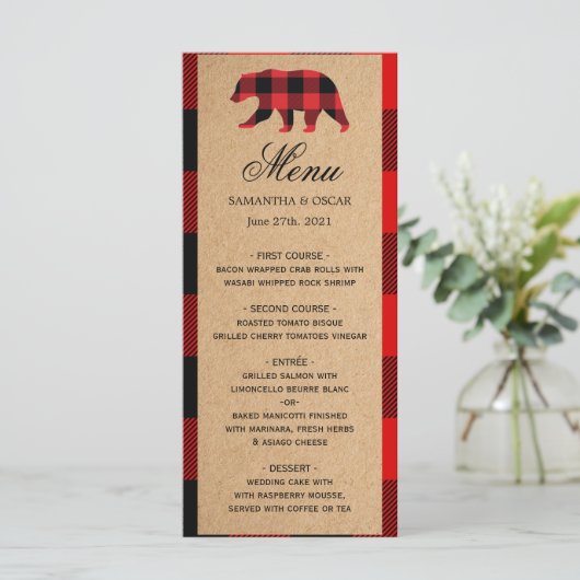 Menu Rode Buffalo  geplakt (Staand voorkant)