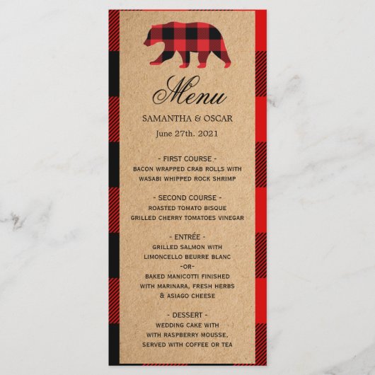 Menu Rode Buffalo  geplakt (Voorkant)