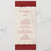 Menu Rode landbruiloft (Voorkant)
