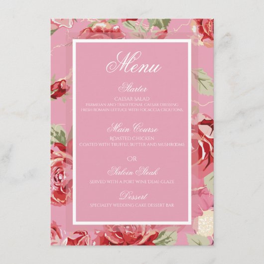 Menu Rode roze roze pony (Voorkant)