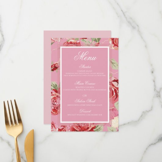 Menu Rode roze roze pony (Voorkant / Achterkant in situ)