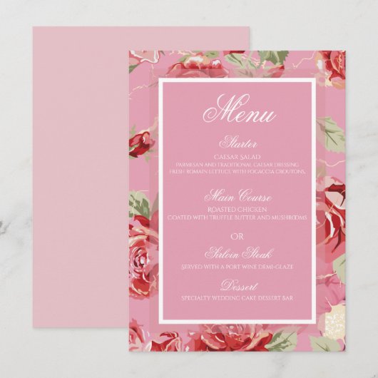 Menu Rode roze roze pony (Voorkant / Achterkant)