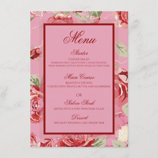 Menu Rode roze roze pony (Voorkant)