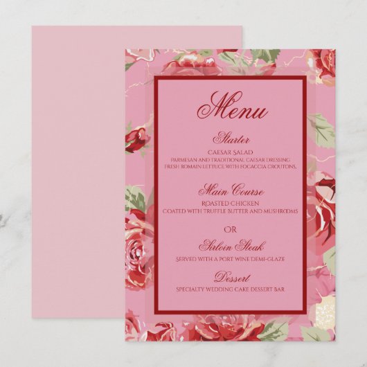 Menu Rode roze roze pony (Voorkant / Achterkant)