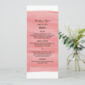 Menu Rode Waterverf bruiloft (Staand voorkant)