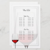 Menu Rode wijn (Voorkant / Achterkant)