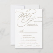 Menu Romantic Gold Calligraphy Keuze RSVP-kaart (Voorkant)
