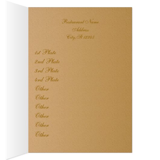 Menu Romantic Vintage Wedding (Binnen (Rechts))