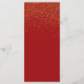 Menu Rood- en Glam Gold-Confetti bruiloft (Achterkant)