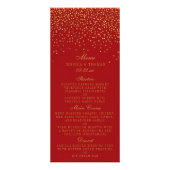 Menu Rood- en Glam Gold-Confetti bruiloft (Voorkant)