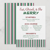 Menu Rood en Groen Kerstmis Kaart (Voorkant / Achterkant)