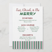 Menu Rood en Groen Kerstmis Kaart (Voorkant)