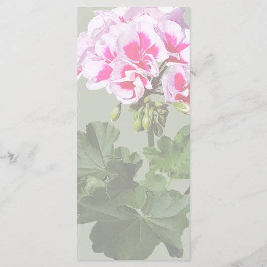 Menu Rood- en roze geranium Wedding (Achterkant)