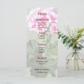 Menu Rood- en roze geranium Wedding (Staand voorkant)